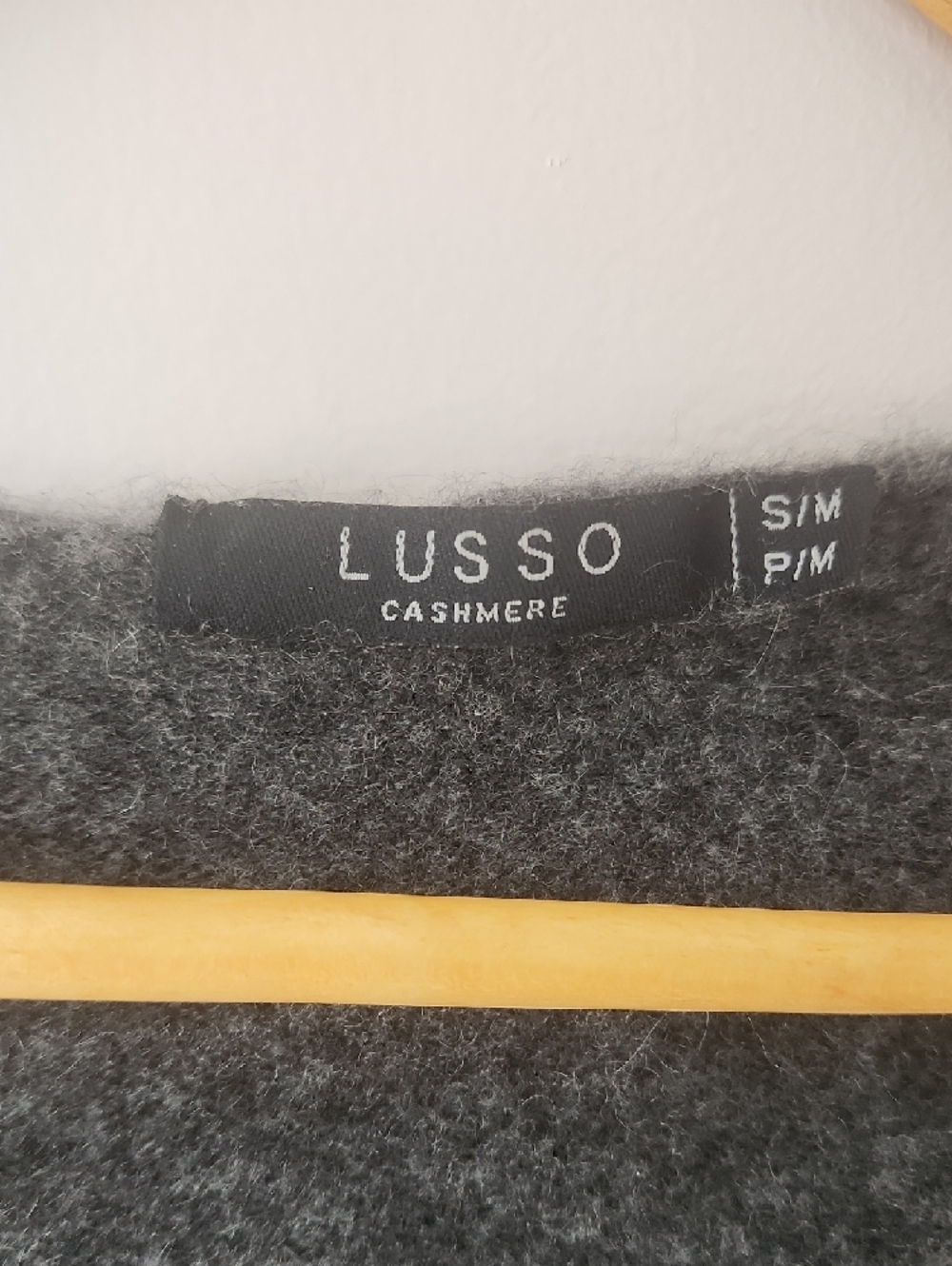 Lusso Dark Grey Open-Front Cashmere Cardigan - Picture 2 of 7